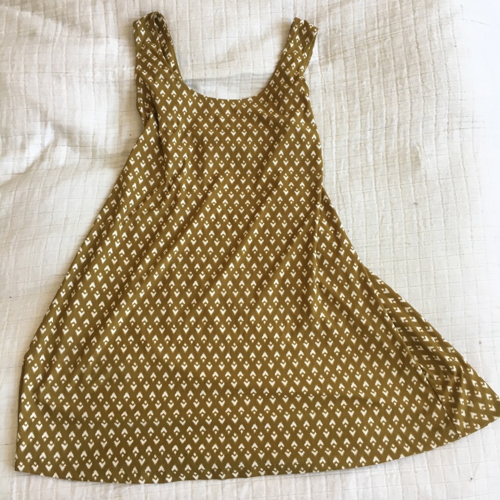 MANGO Ocre / olive mini pattern dress